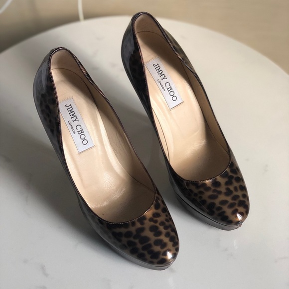 Jimmy Choo Patent Leather Platform Heels Size 37.5 - Picture 3 of 6